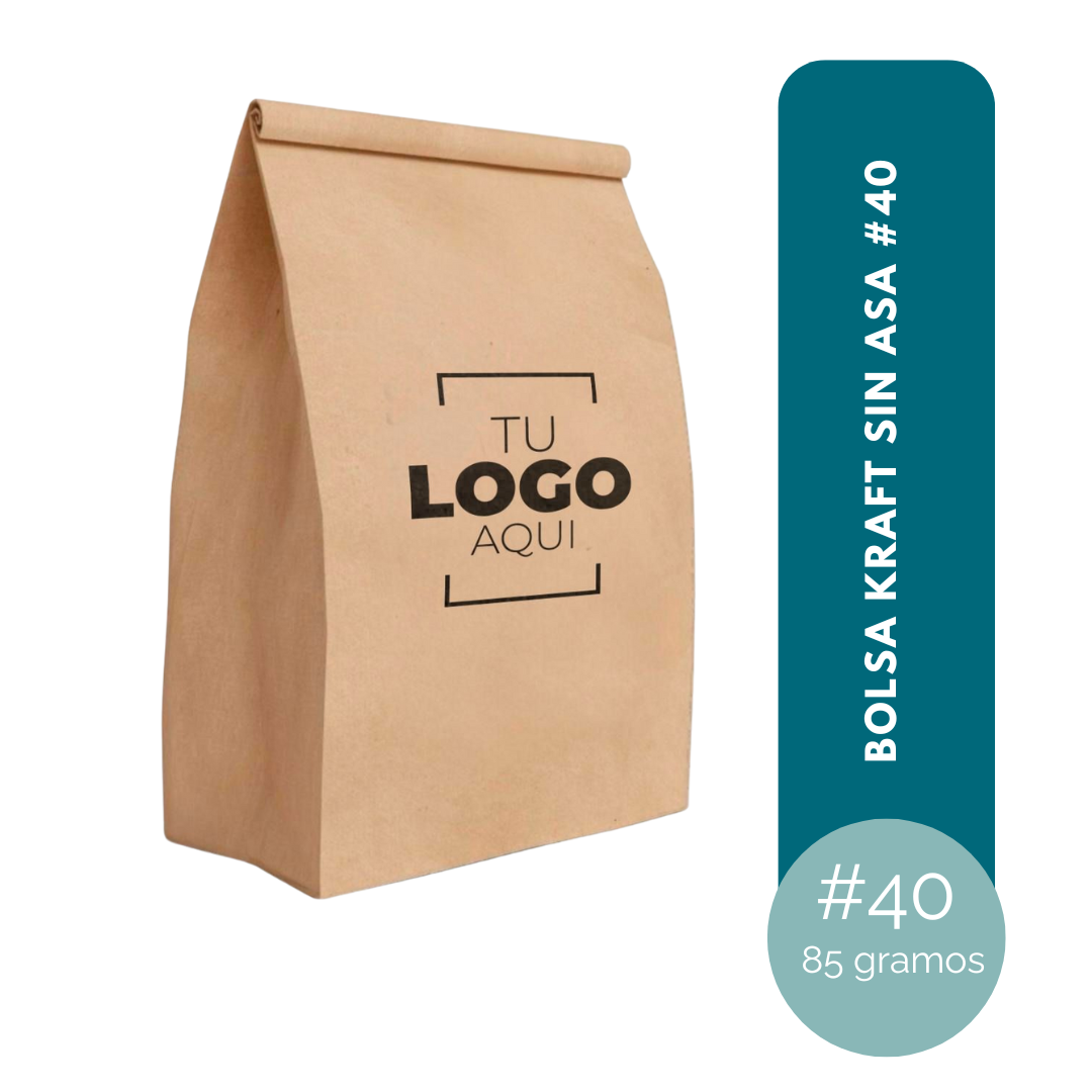 BOLSA KRAFT NATURAL SIN ASA #40 DE 40x34x18 (85GR)