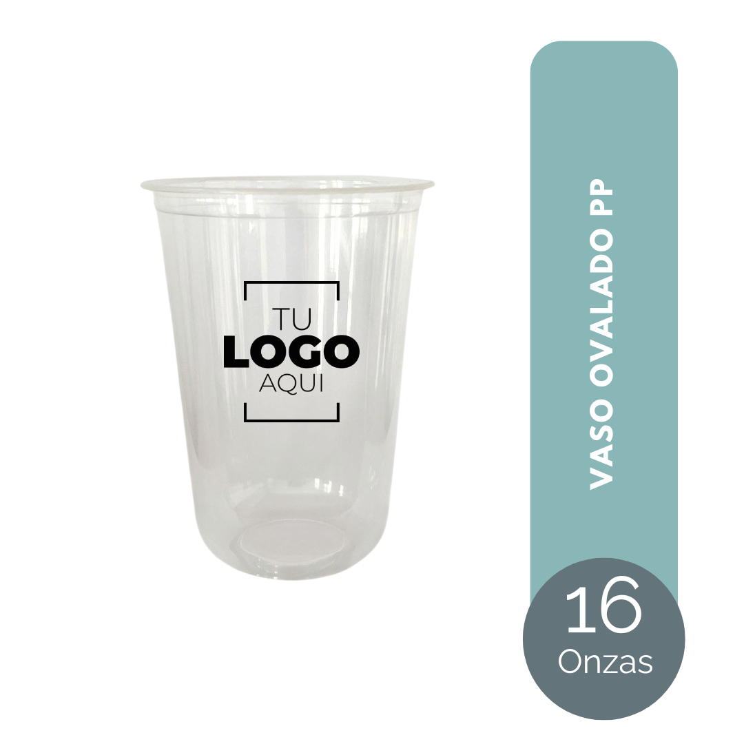 VASO PP OVALADO 16 ONZAS SIN TAPA PARA MÁQUINA SELLADORA