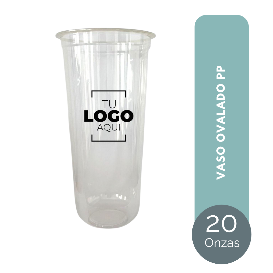 VASO PP OVALADO 20 ONZAS SIN TAPA PARA MÁQUINA SELLADORA