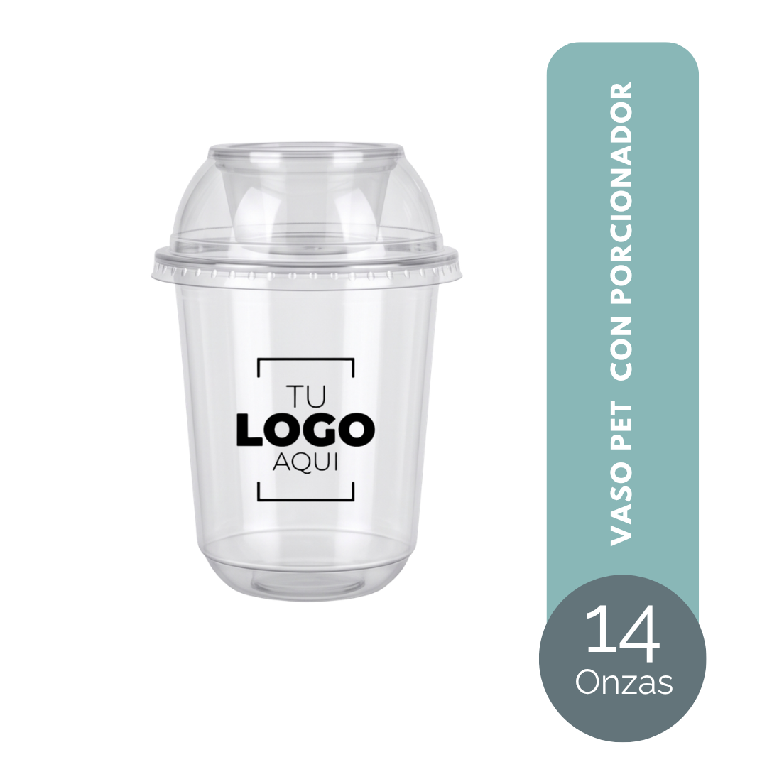 VASO PET 14 ONZAS CON PORCIONADOR