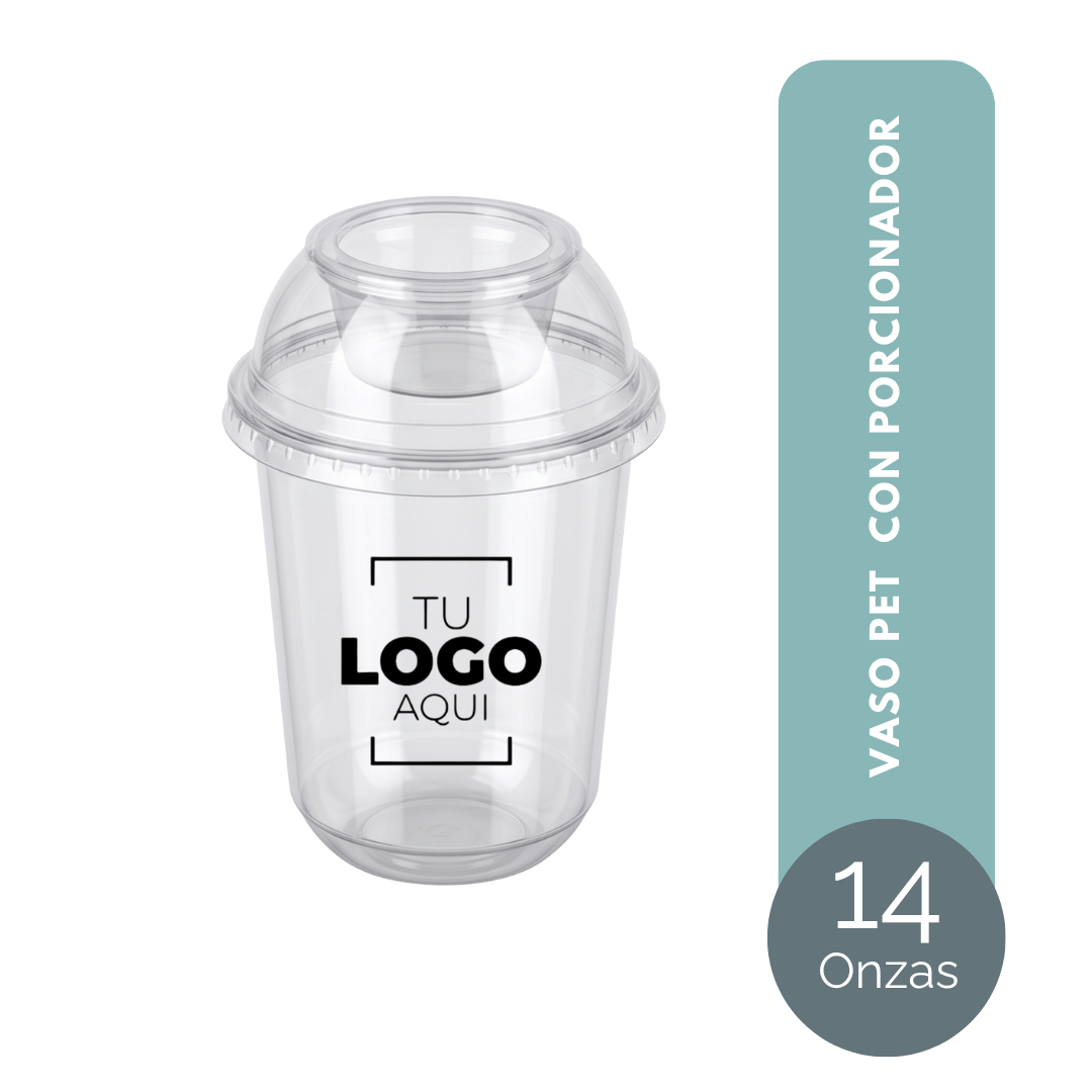 VASO PET 14 ONZAS CON PORCIONADOR