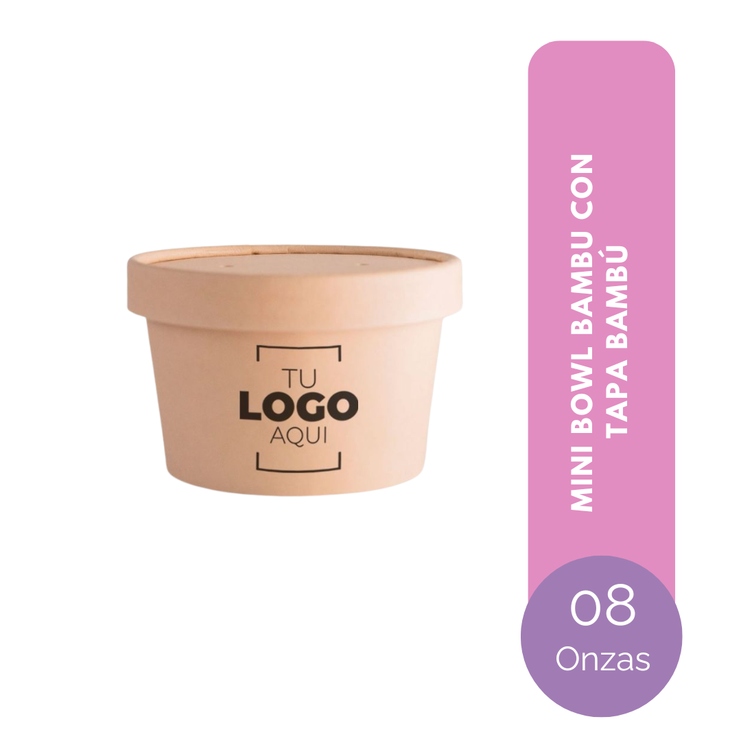 TARRINA DE BAMBÚ 08 ONZAS TAPA BAMBÚ