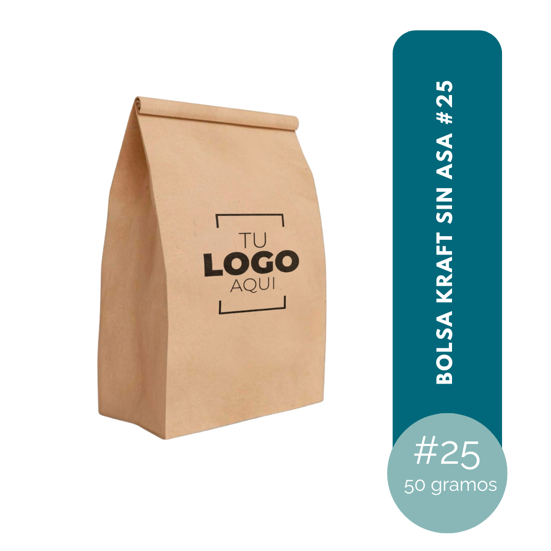 BOLSA KRAFT NATURAL SIN ASA #25 BBK003 DE 40x21x15 (70GR)