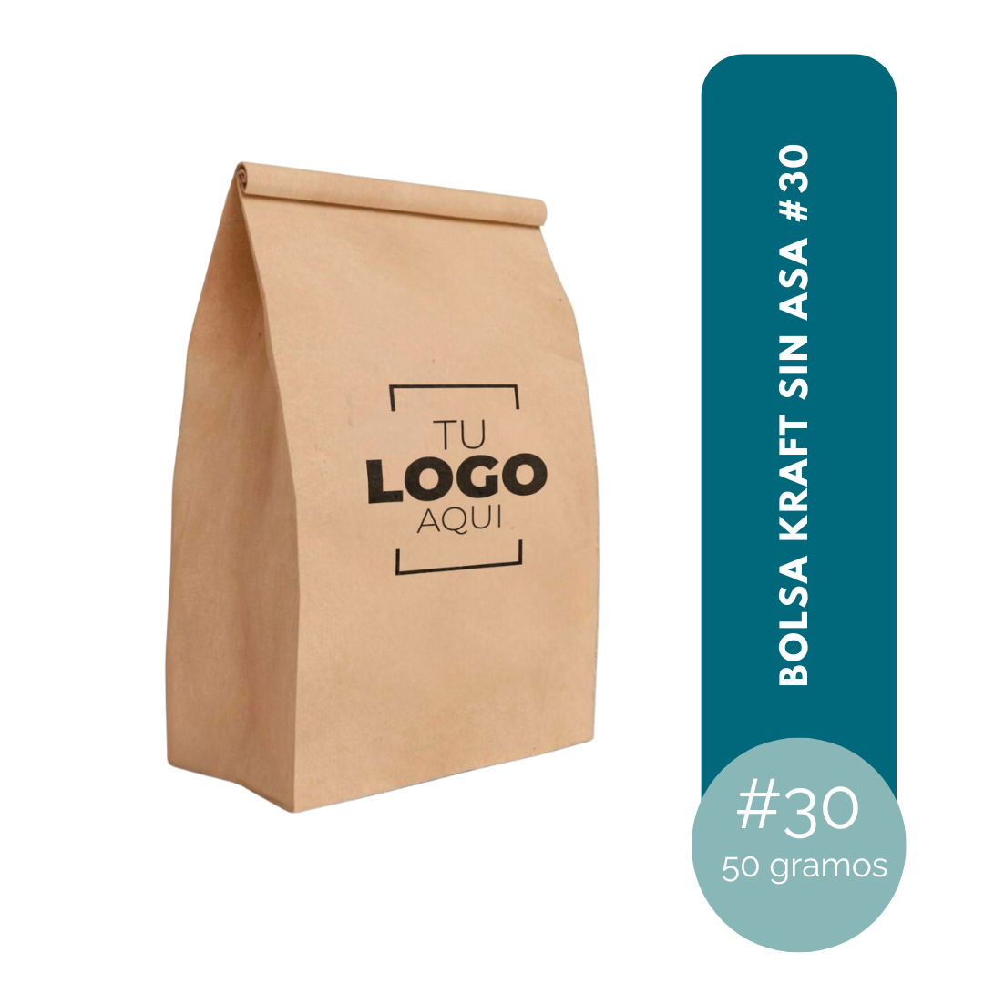 BOLSA KRAFT NATURAL SIN ASA #30 BBK004 DE 36x27.5x16 (85GR)