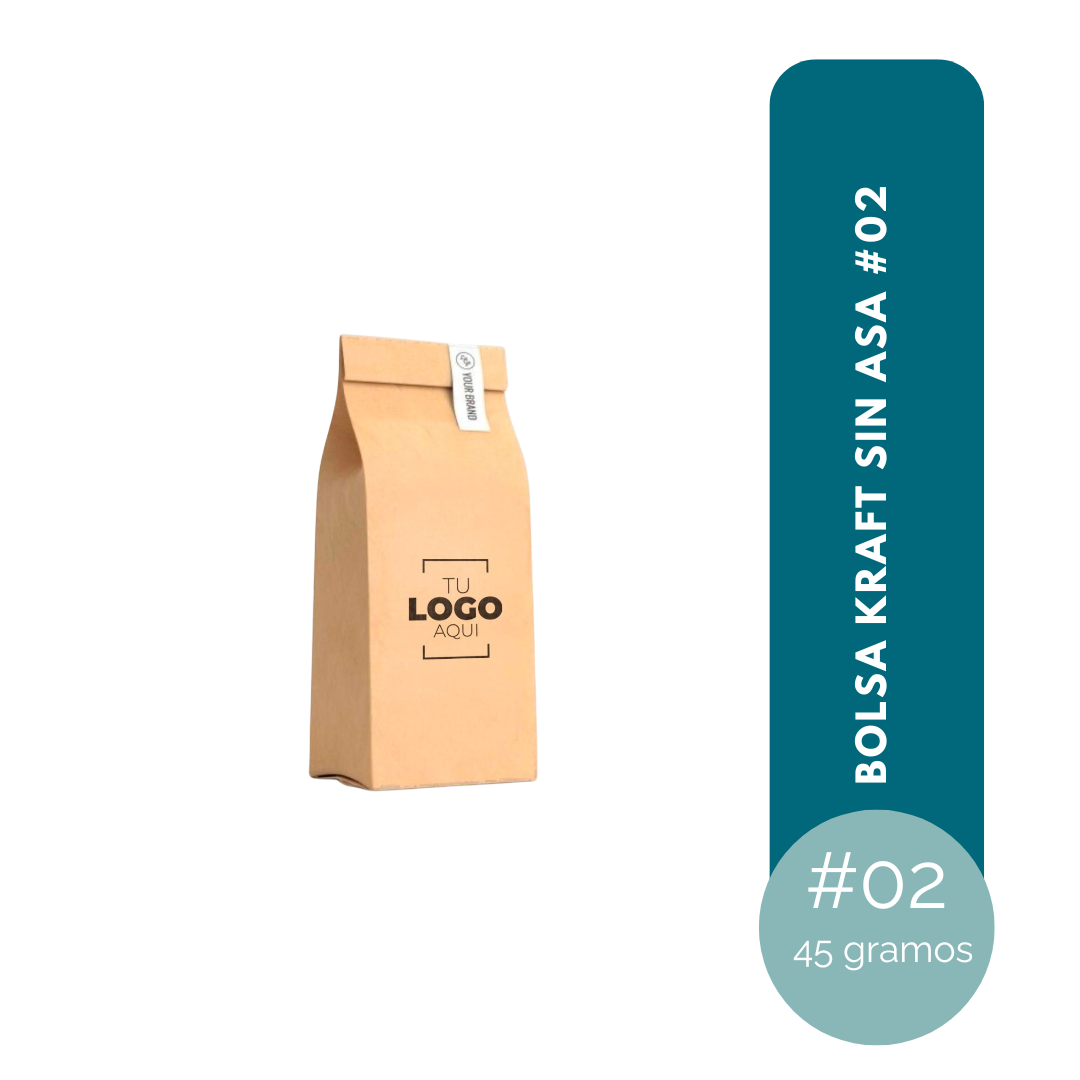 BOLSA KRAFT NATURAL SIN ASA #02 DE 19.5x10.5x6 (45GR)