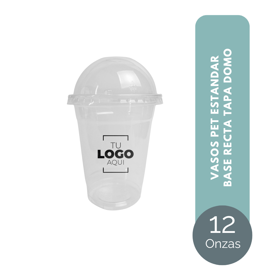 VASO PET 12 ONZAS TAPA DOMO