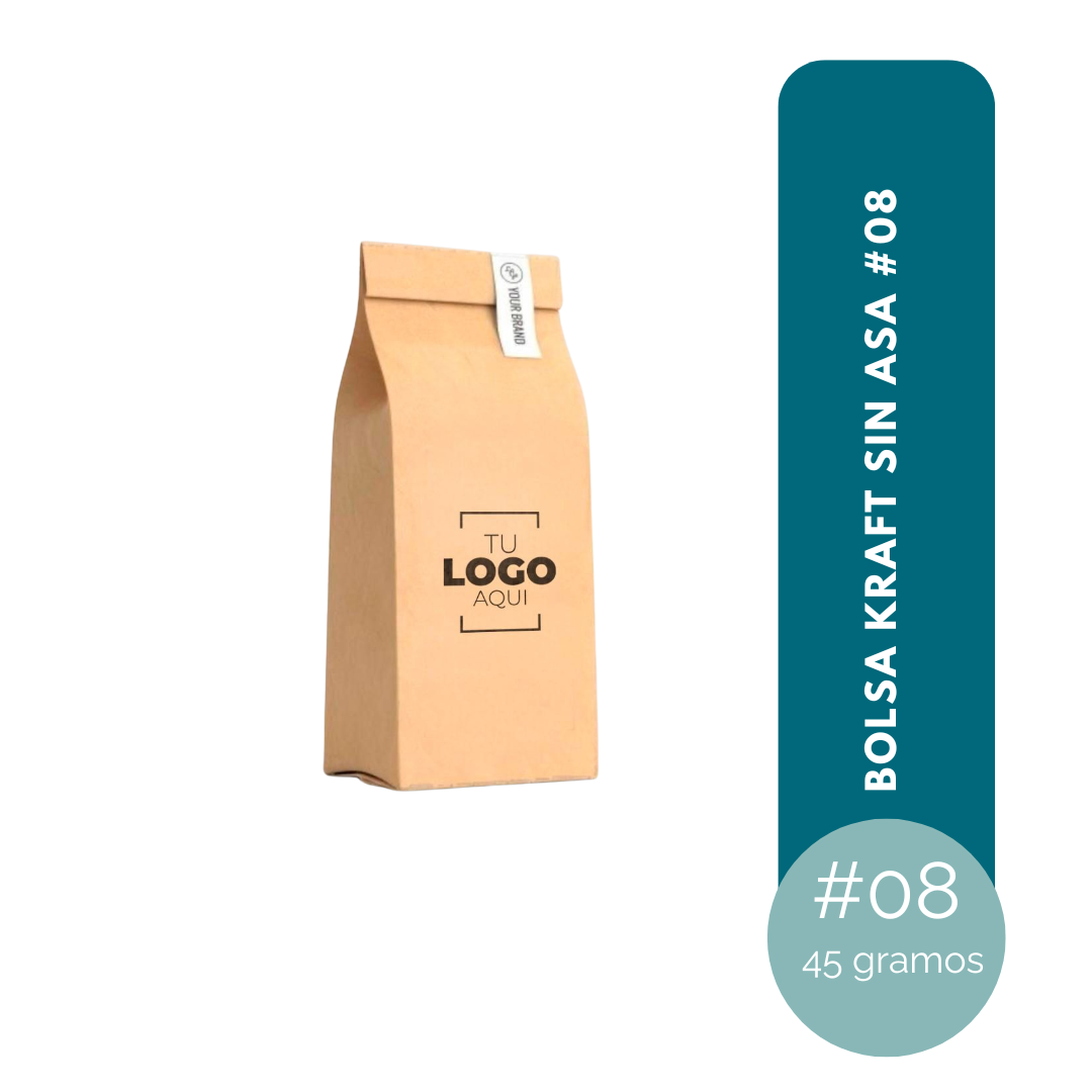 BOLSA KRAFT NATURAL SIN ASA #08 DE 31x15.5x9.5 (50GR)