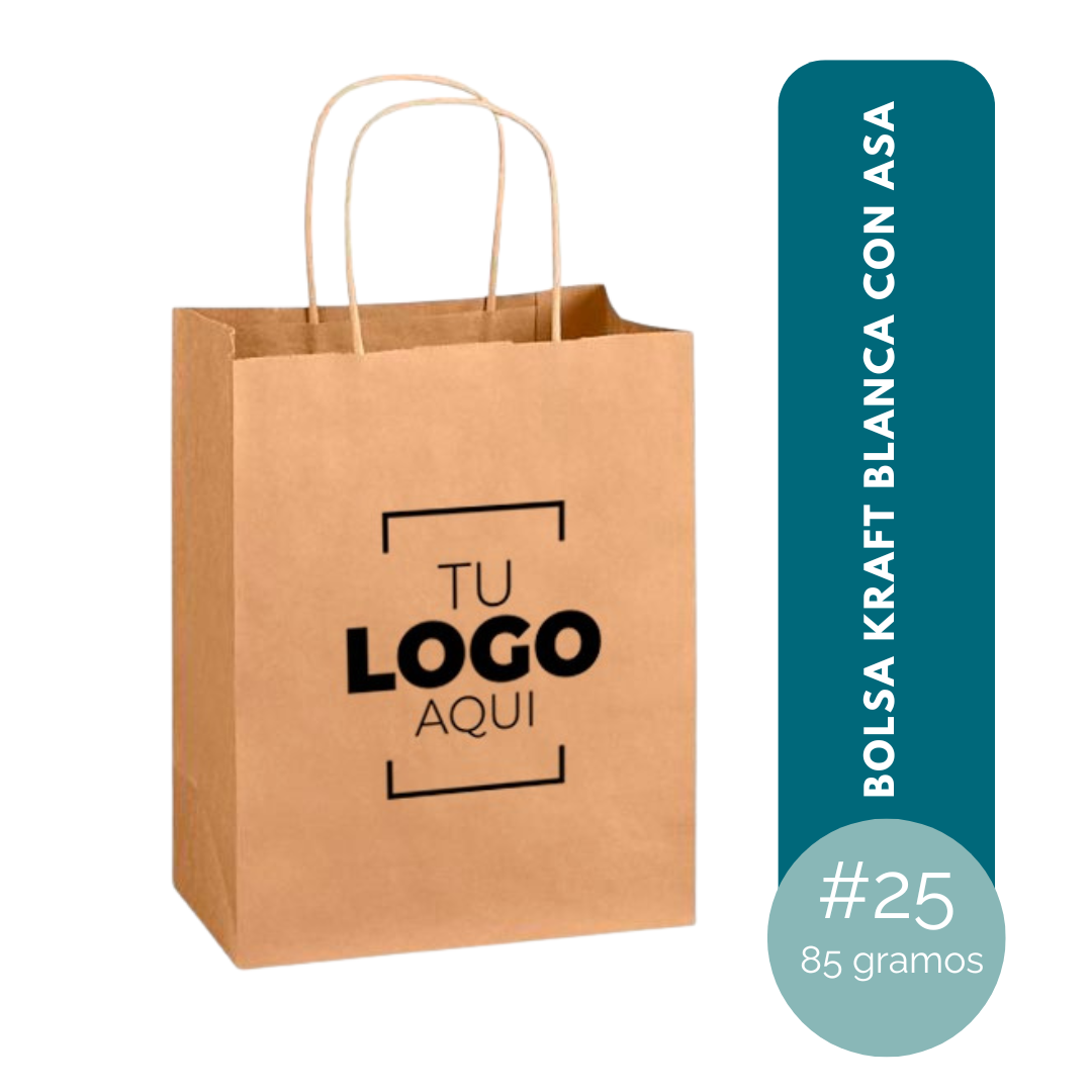 BOLSA KRAFT NATURAL CON ASA TWIST #25 DE 40x21x14 (85GR)