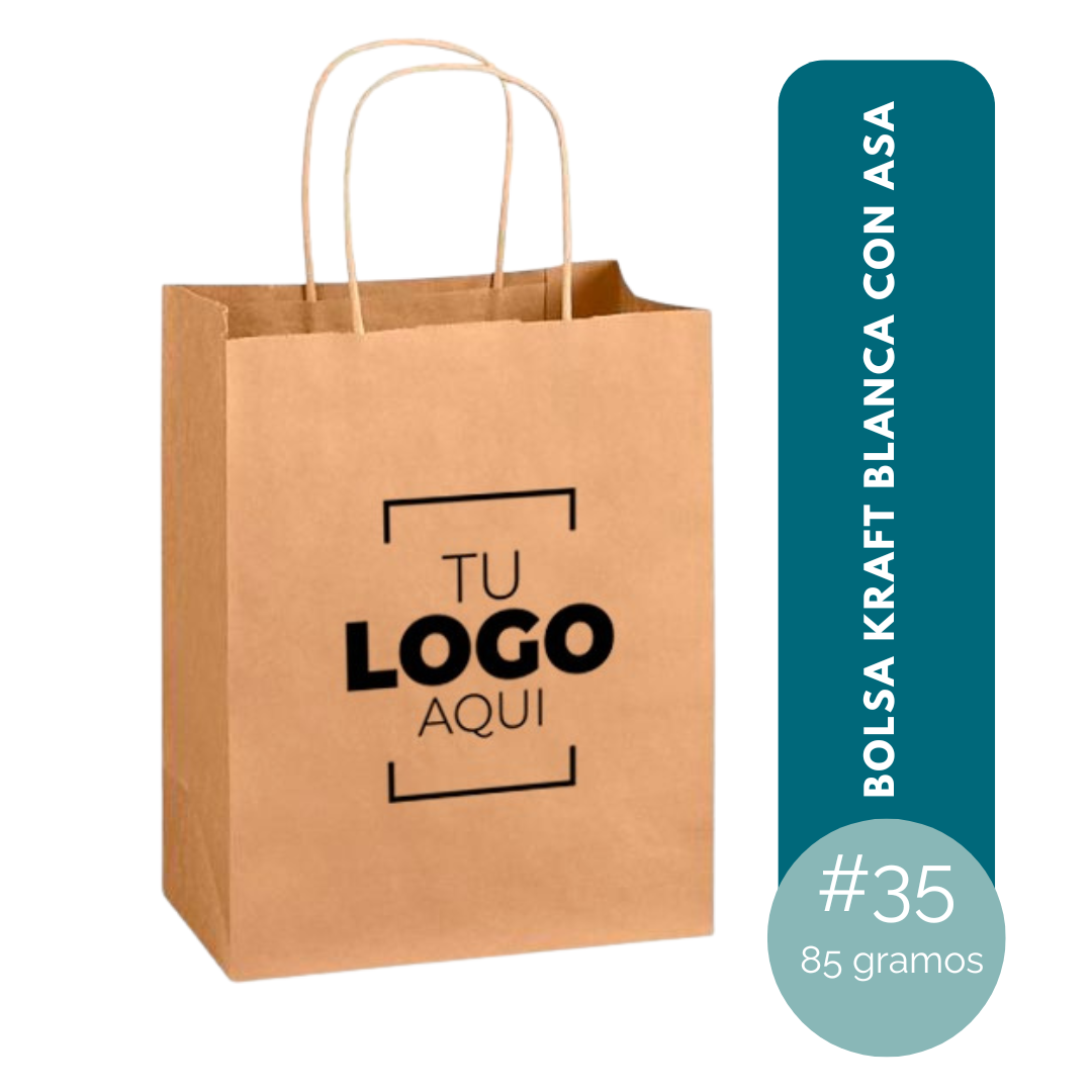 BOLSA KRAFT NATURAL CON ASA TWIST #35 DE 40x21x17 (85GR)