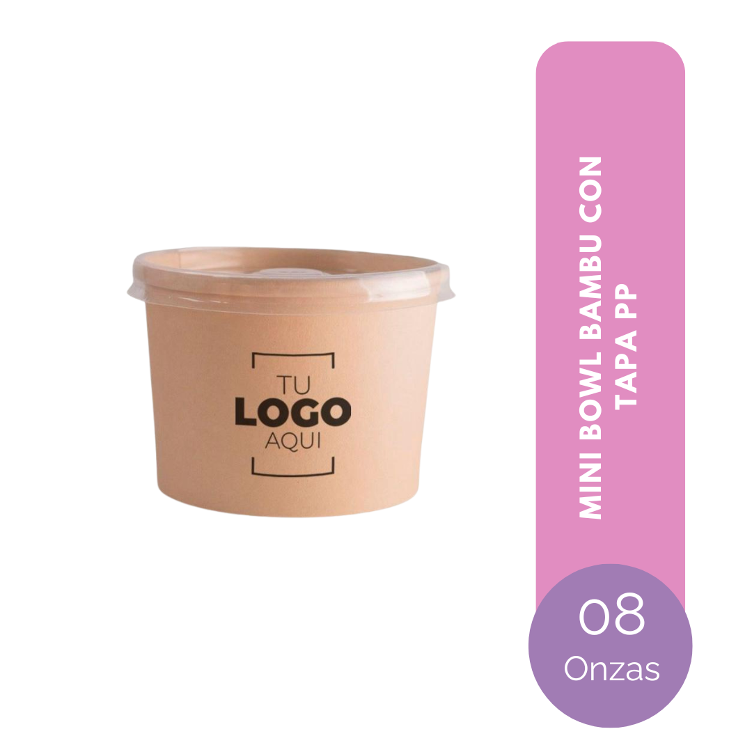 TARRINA DE BAMBÚ 08 ONZAS TAPA PP