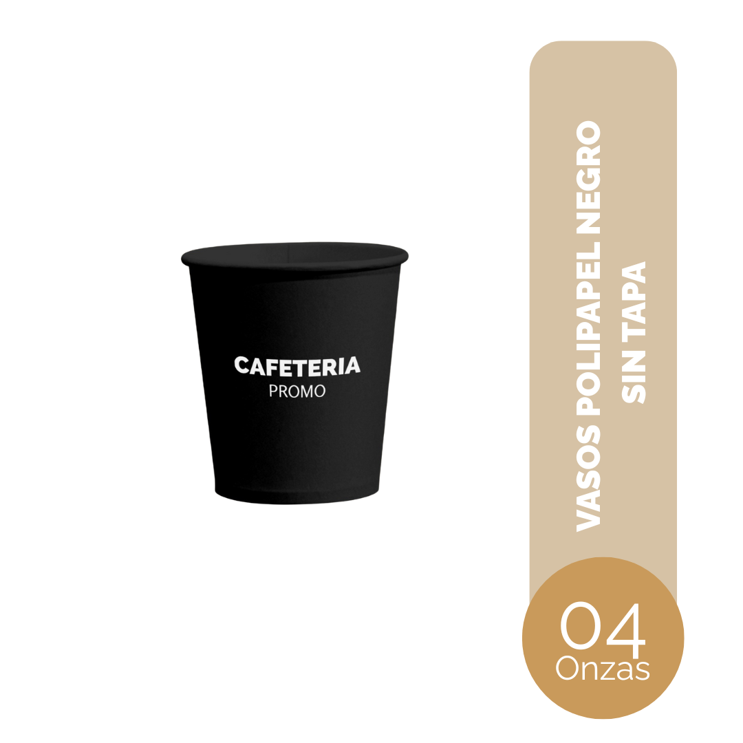 VASO DE POLIPAPEL 04 ONZAS NEGRO