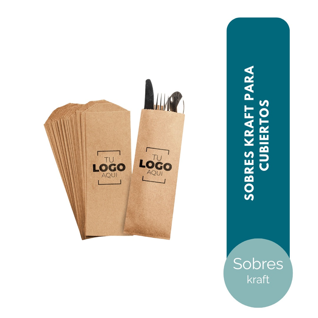 SOBRES KRAFT PARA CUBIERTOS 27x7